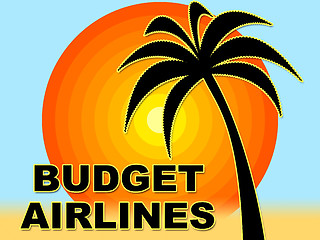 Image showing Budget Airlines Indicates Cut Price And Bargain