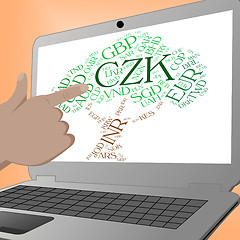 Image showing Czk Currency Represents Czech Koruna And Exchange