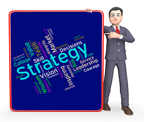 Image showing Strategy Words Shows Planning Strategic And Tactics