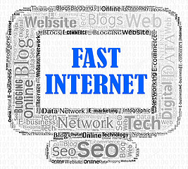 Image showing Fast Internet Indicates High Speed And Computers