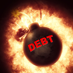 Image showing Debt Bomb Represents Financial Obligation And Bankruptcy
