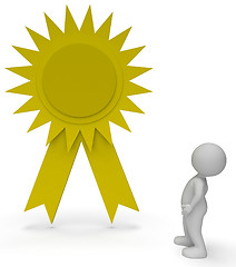 Image showing Winner Rosette Indicates Success Triumphant And Finish 3d Render