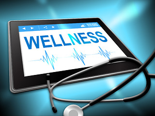Image showing Wellness Tablet Shows Preventive Medicine And Computing