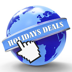 Image showing Holiday Deals Shows Vacationing Bargains And Save