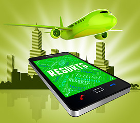 Image showing Resorts Online Shows Web Site And Aircraft
