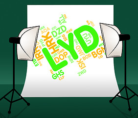 Image showing Lyd Currency Represents Worldwide Trading And Currencies