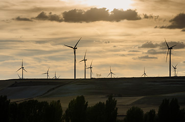 Image showing Wind power turbines