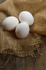 Image showing Healthy white farm fresh eggs 