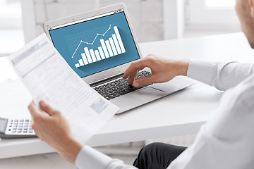 Image showing businessman with laptop computer working at office