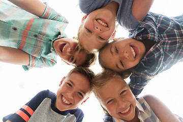Image showing group of happy children faces in circle