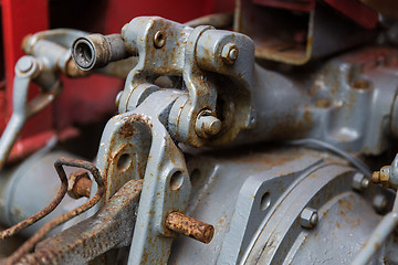 Image showing close up of vintage car hoist mechanism