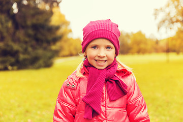 Image showing happy beautiful little girl portrait outdoors