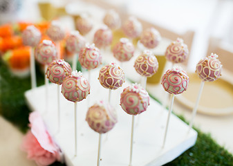 Image showing close up of cake pops or lollipops