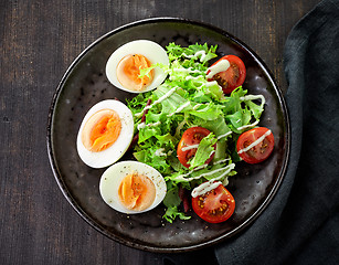 Image showing salad with boiled eggs