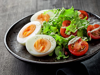 Image showing salad with boiled eggs