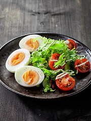 Image showing salad with boiled eggs