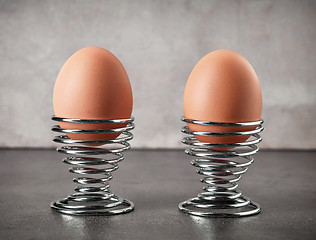 Image showing two freshly boiled eggs