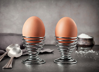 Image showing two boiled eggs