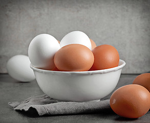 Image showing bowl of fresh eggs