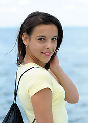 Image showing Portrait of a beautiful smiling brunette