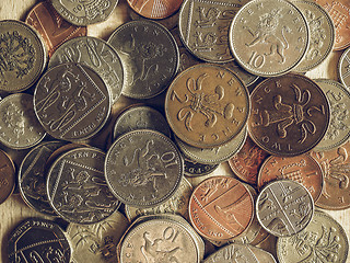 Image showing Vintage Pound coins