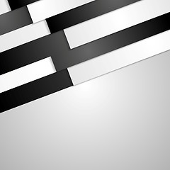 Image showing Black and white paper stripes design