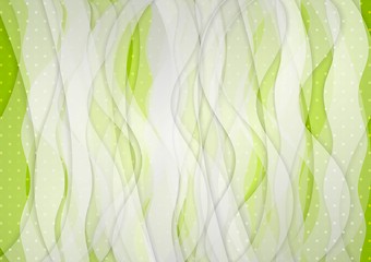 Image showing Abstract green white wavy background