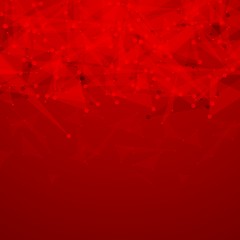 Image showing Bright red tech polygonal background