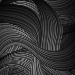 Image showing Black striped waves abstract pattern design