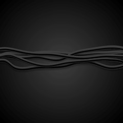 Image showing Black wires abstract tech background