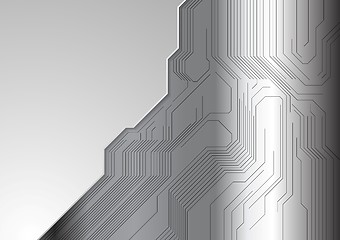 Image showing Abstract metallic background with circuit board