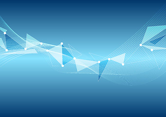 Image showing Abstract blue wavy low poly design
