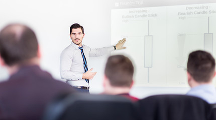 Image showing Business presentation on corporate meeting.