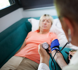 Image showing Checking the blood pressure