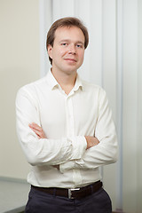 Image showing Portrait of young confident man indoor