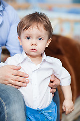 Image showing Astonished little boy 