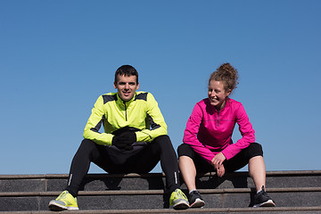 Image showing congratulate and happy to finish morning workout