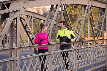 Image showing young  couple jogging