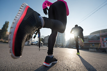 Image showing young  couple jogging