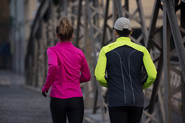 Image showing young  couple jogging