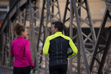 Image showing young  couple jogging