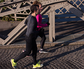 Image showing young  couple jogging