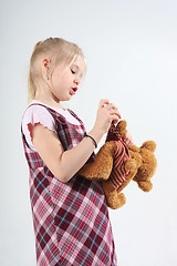 Image showing Girl and teddy bear