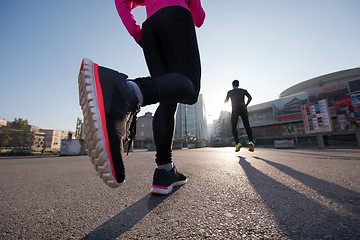 Image showing young  couple jogging