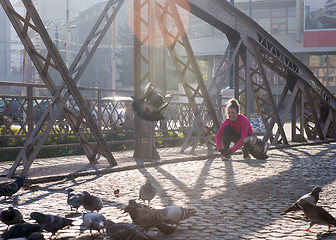 Image showing sporty woman jogging on morning