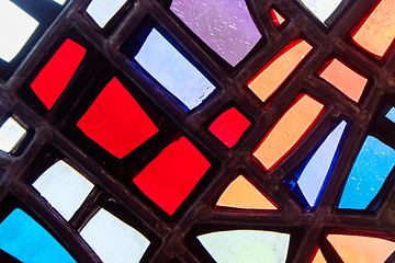 Image showing Image of a multicolored stained glass window