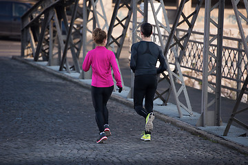 Image showing young  couple jogging