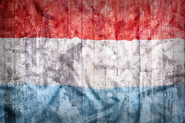 Image showing Grunge style of Luxembourg flag on a brick wall