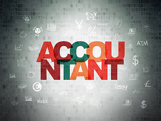 Image showing Banking concept: Accountant on Digital Data Paper background