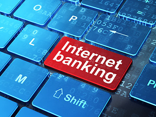 Image showing Banking concept: Internet Banking on computer keyboard background